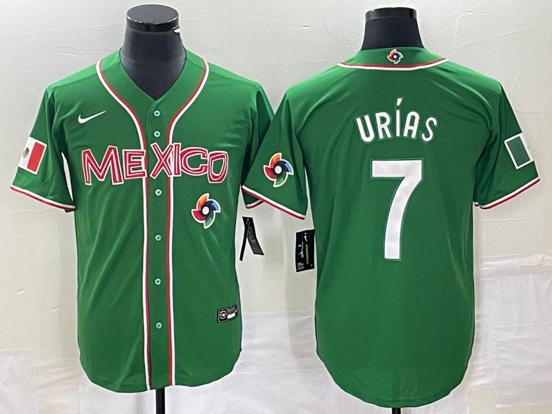 Men 2023 World Cub Mexico #7 Urias Green white Nike MLB Jersey